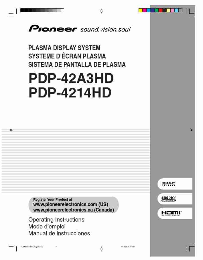 Pioneer Flat Panel Television PDP-42A3HD-page_pdf
